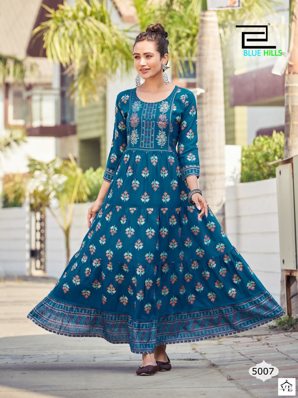 Blue Hills Sandwich Vol 5 Rayon Slub Wholesale Long Gown Catalog — Wholesale Kurtis, MPA wholesale from Surat - Gallery Image 4