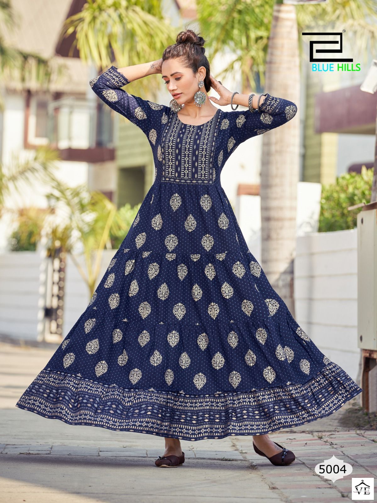 Blue Hills Sandwich Vol 5 Rayon Slub Wholesale Long Gown Catalog — Wholesale Kurtis, MPA wholesale from Surat - Gallery Image 5