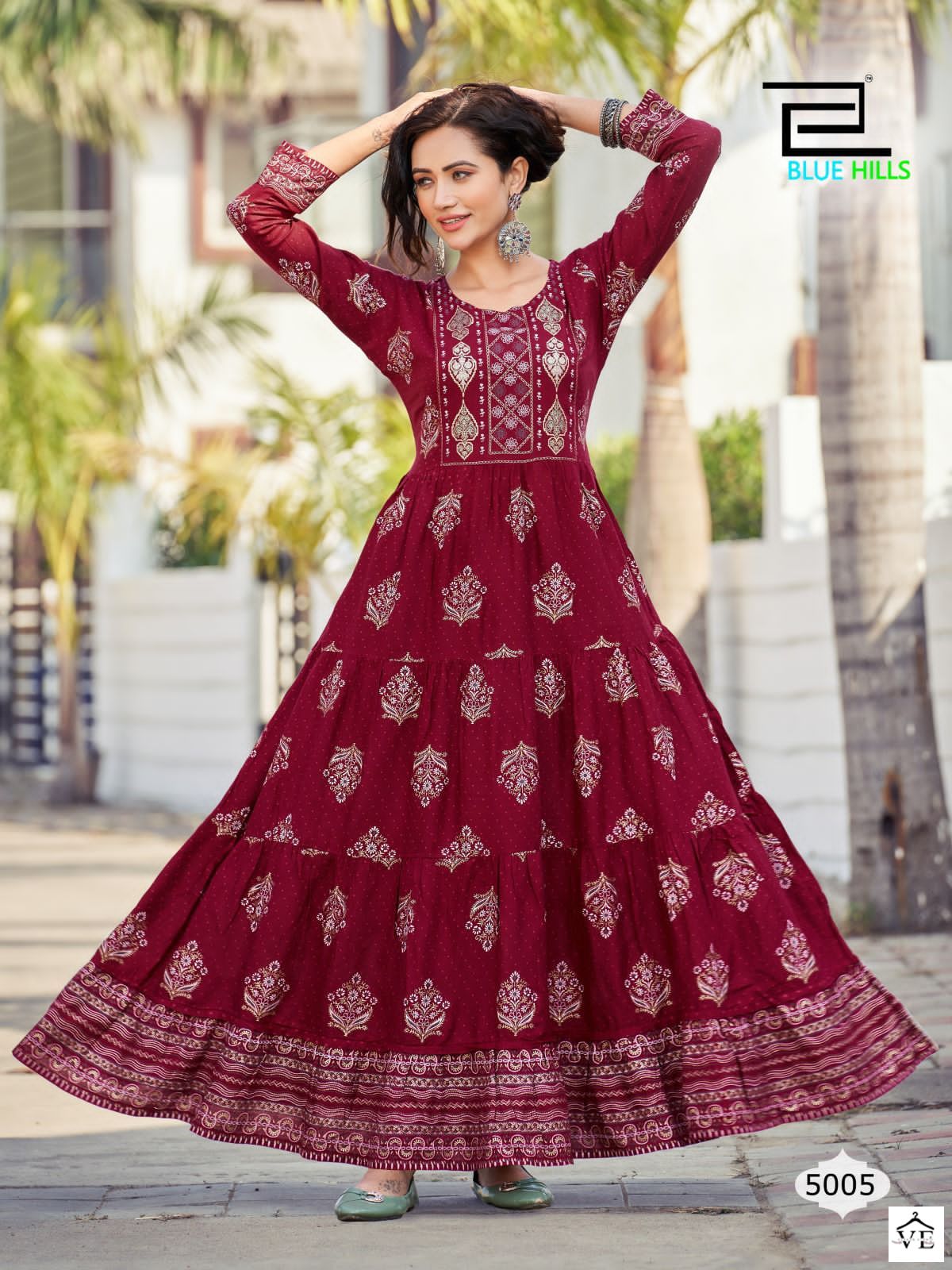 Blue Hills Sandwich Vol 5 Rayon Slub Wholesale Long Gown Catalog — Wholesale Kurtis, MPA wholesale from Surat - Gallery Image 6