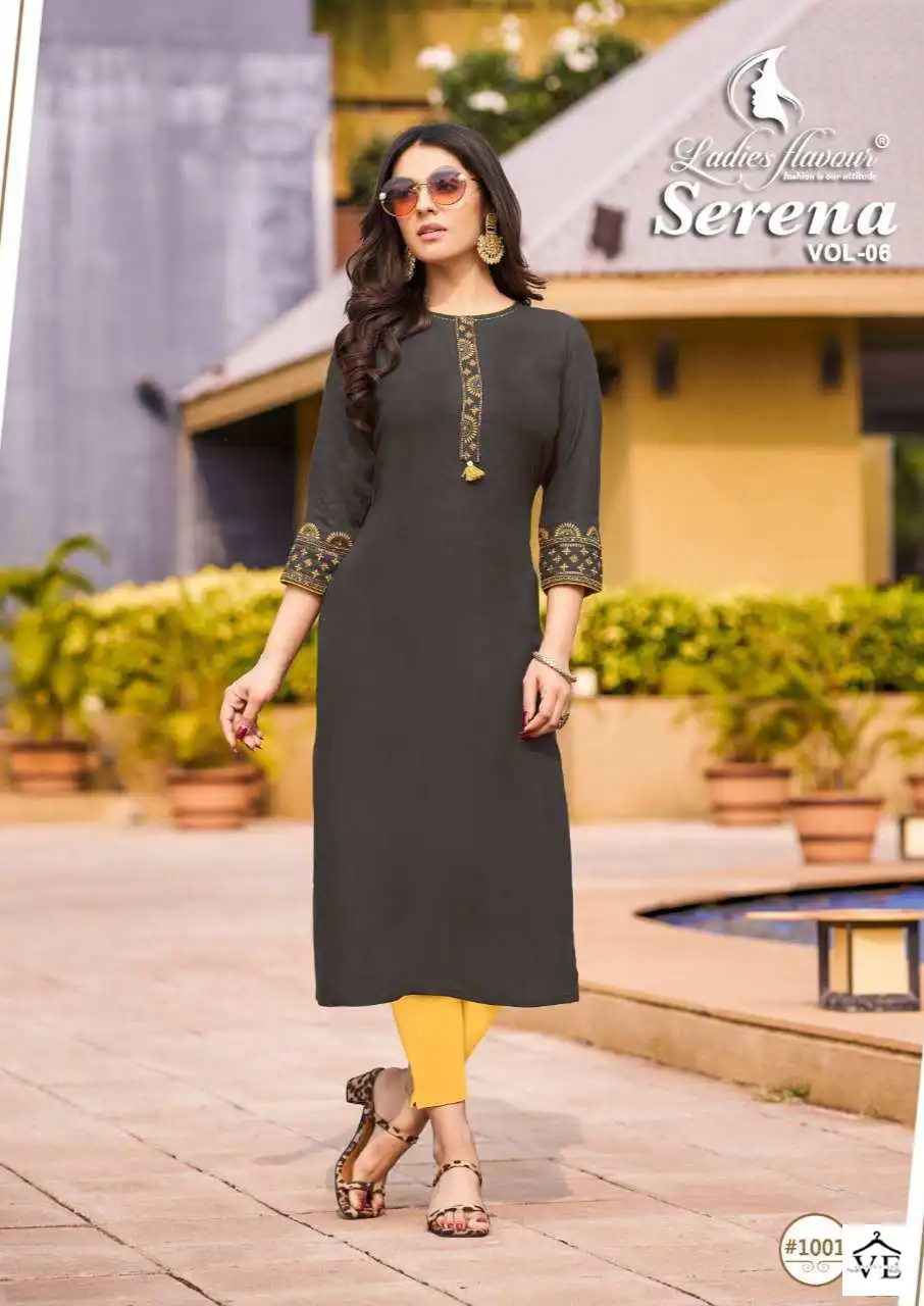 Ladies Flavour Serena Vol 6 14 Kg Rayon Wholesale Kurtis Catalog — Wholesale Kurtis, MPA wholesale from Surat - Gallery Image 2