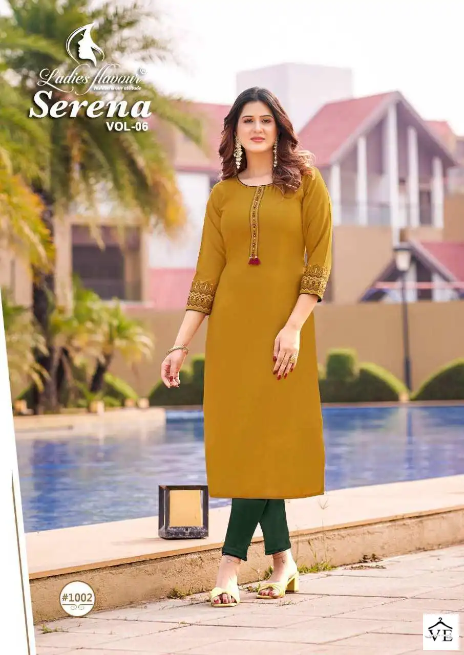 Ladies Flavour Serena Vol 6 14 Kg Rayon Wholesale Kurtis Catalog — Wholesale Kurtis, MPA wholesale from Surat - Gallery Image 3
