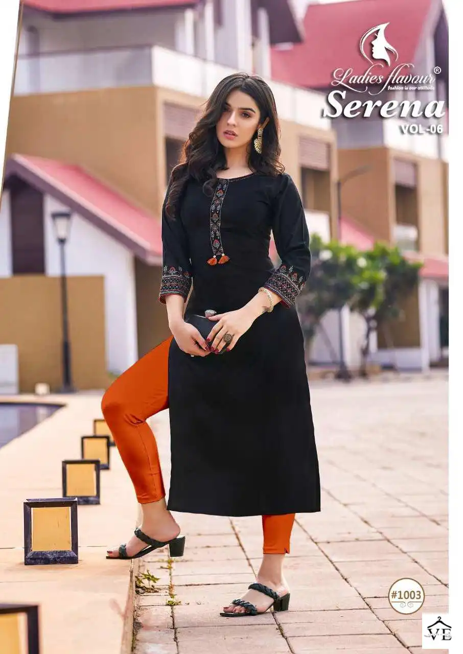 Ladies Flavour Serena Vol 6 14 Kg Rayon Wholesale Kurtis Catalog — Wholesale Kurtis, MPA wholesale from Surat - Gallery Image 4