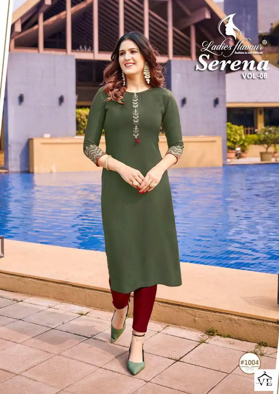 Ladies Flavour Serena Vol 6 14 Kg Rayon Wholesale Kurtis Catalog — Wholesale Kurtis, MPA wholesale from Surat - Gallery Image 5