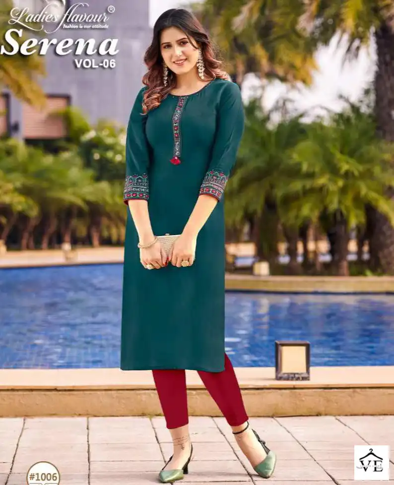 Ladies Flavour Serena Vol 6 14 Kg Rayon Wholesale Kurtis Catalog — Wholesale Kurtis, MPA wholesale from Surat — view 1