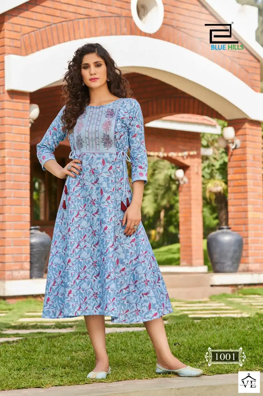 Blue Hills Spicy Vol 1 Cotton Wholesale Kurtis Catalog — Wholesale Kurtis, MPA wholesale from Surat - Gallery Image 6