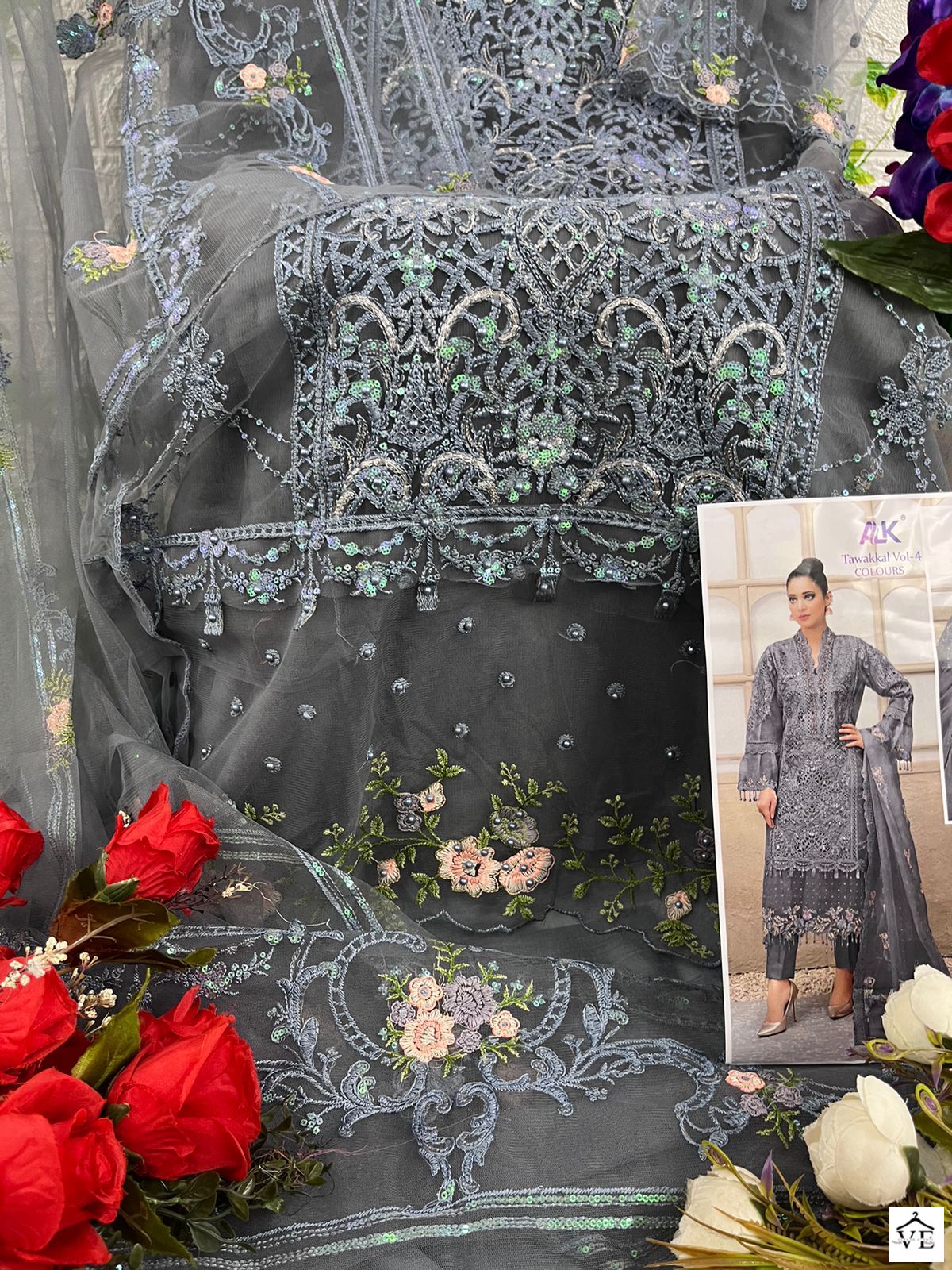 Al_Khushbu Tawakkal Vol-3 Butterfly Net Wholesale Pakistani Suits Catalog — Wholesale Salwar Suits, MPA wholesale from Surat - Gallery Image 7