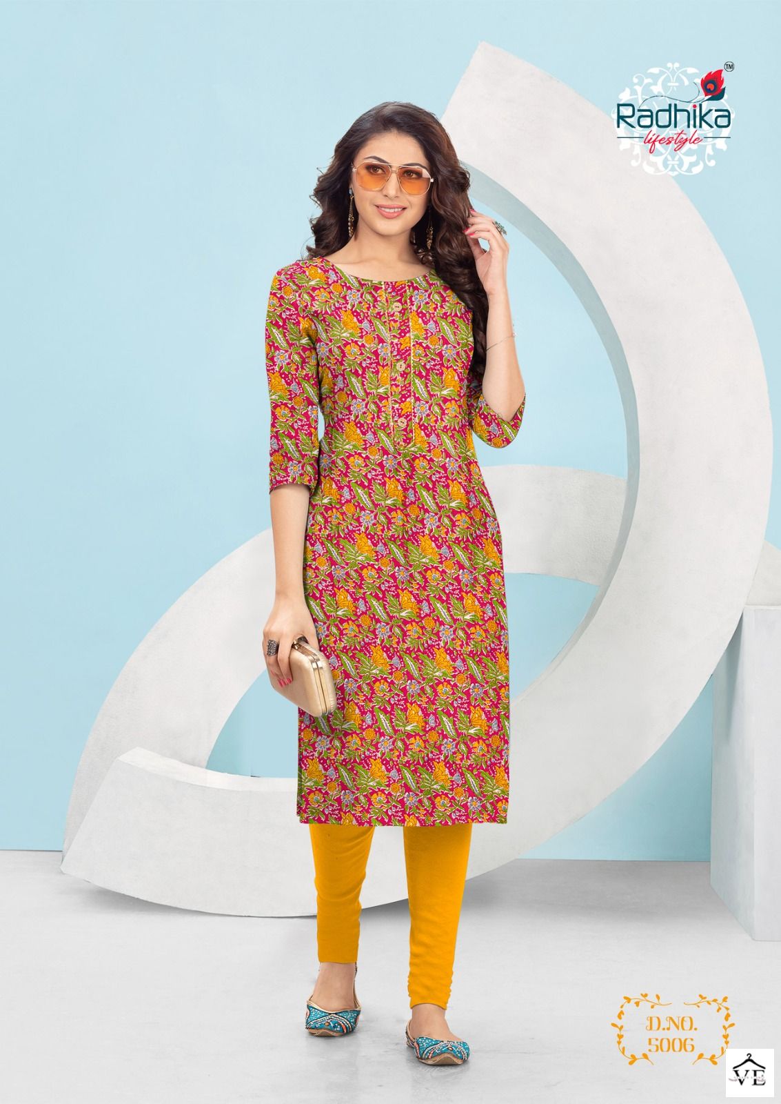 Radhika Lifestyle Traditional Vol 5 Cotton Wholesale Kurtis Catalog — Wholesale Kurtis, MPA wholesale from Surat - Gallery Image 9