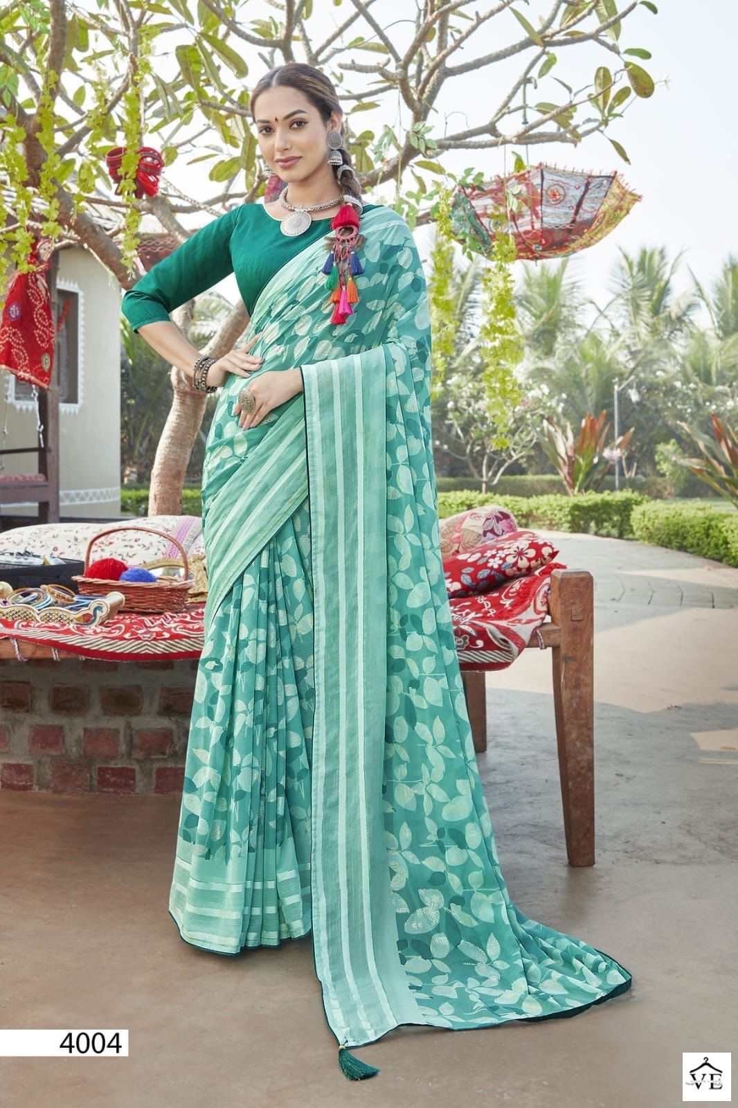 5D Designer Tripti Chiffon Wholesale Sarees Catalog — Wholesale Sarees, MPA wholesale from Surat - Gallery Image 3
