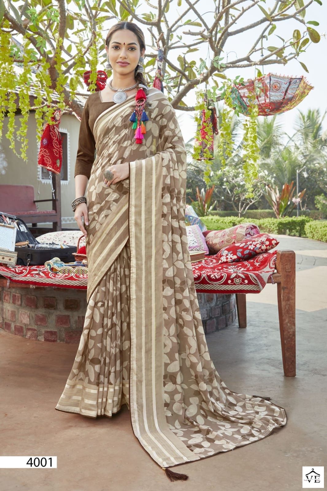 5D Designer Tripti Chiffon Wholesale Sarees Catalog — Wholesale Sarees, MPA wholesale from Surat - Gallery Image 4