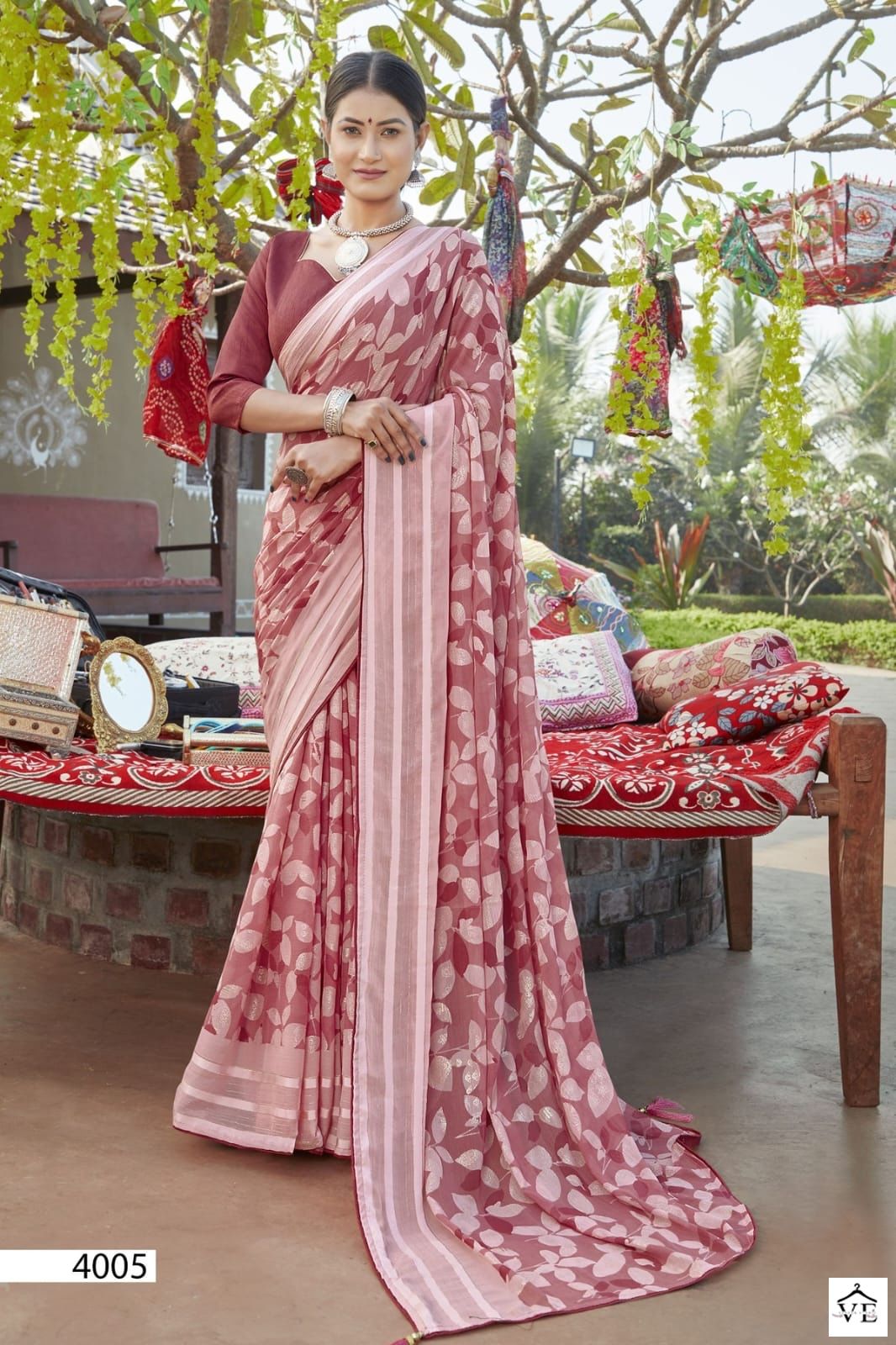 5D Designer Tripti Chiffon Wholesale Sarees Catalog — Wholesale Sarees, MPA wholesale from Surat - Gallery Image 6