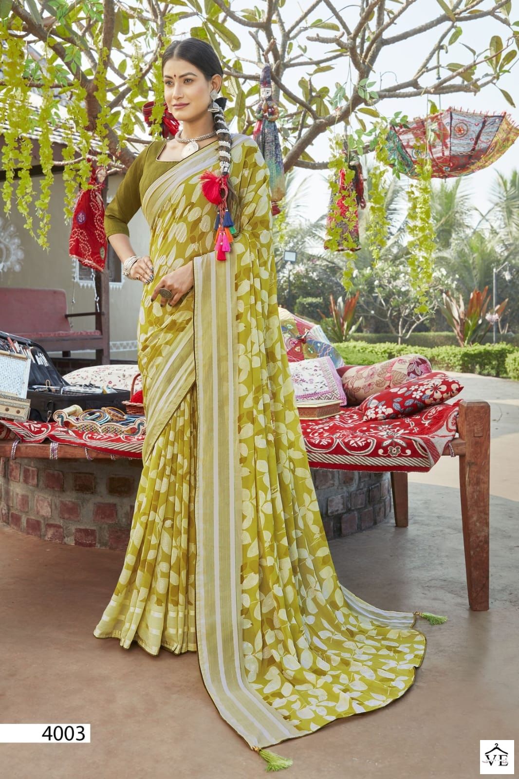 5D Designer Tripti Chiffon Wholesale Sarees Catalog — Wholesale Sarees, MPA wholesale from Surat - Gallery Image 7
