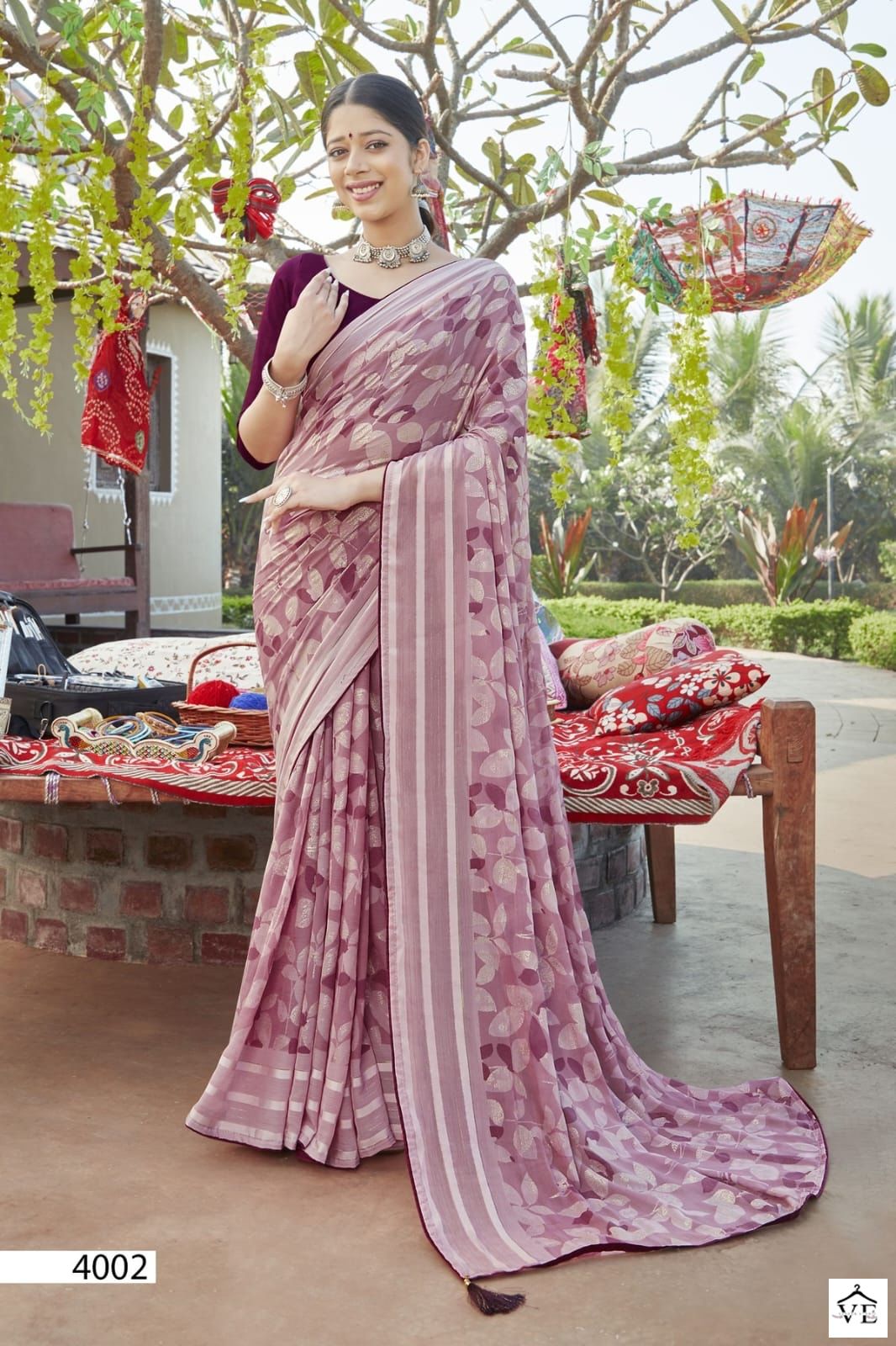 5D Designer Tripti Chiffon Wholesale Sarees Catalog — Wholesale Sarees, MPA wholesale from Surat - Gallery Image 8
