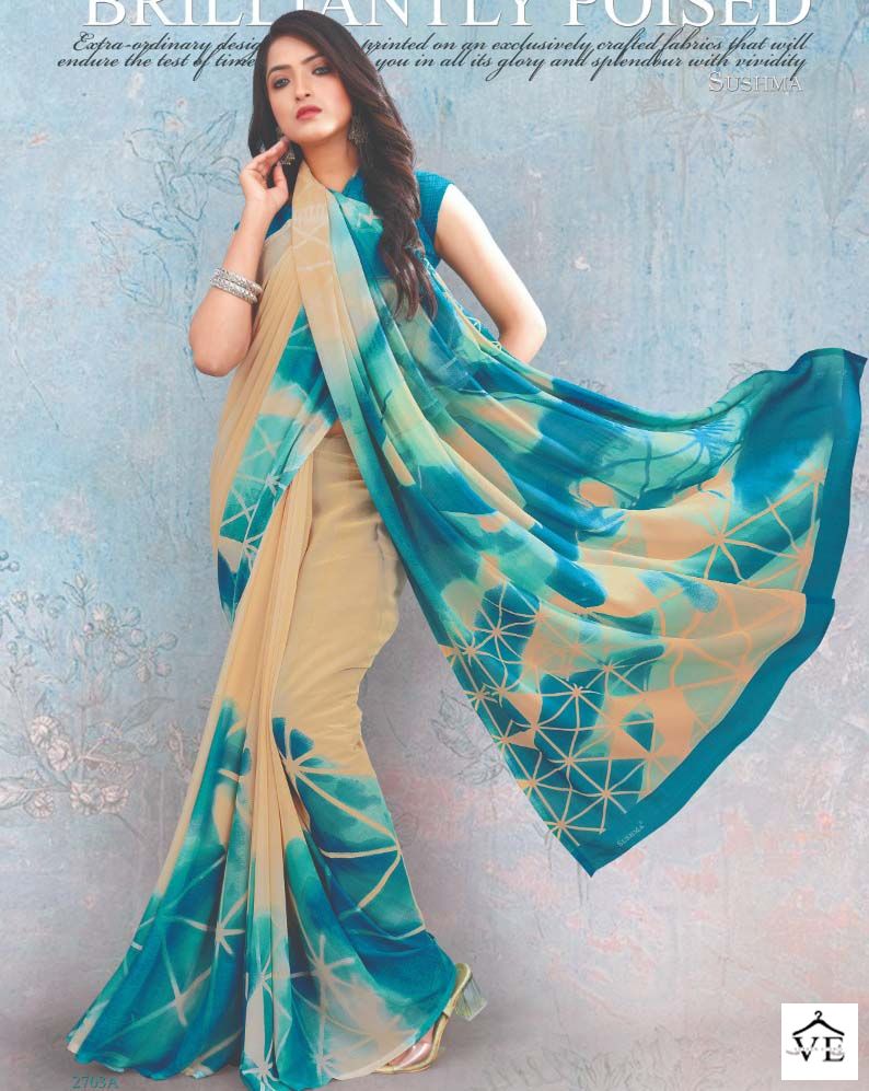 Sushma True Imagination Georgette Wholesale Sarees Catalog — Wholesale Sarees, MPA wholesale from Surat — view 1