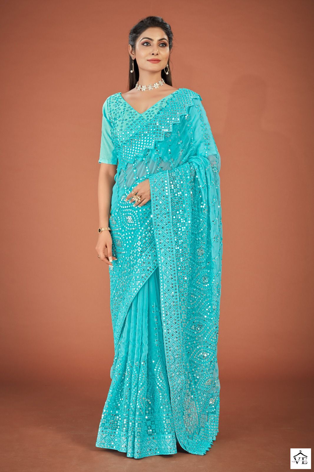Shree Trends Vaani Georgette Wholesale Sarees Catalog — Wholesale Sarees, MPA wholesale from Surat - Gallery Image 2