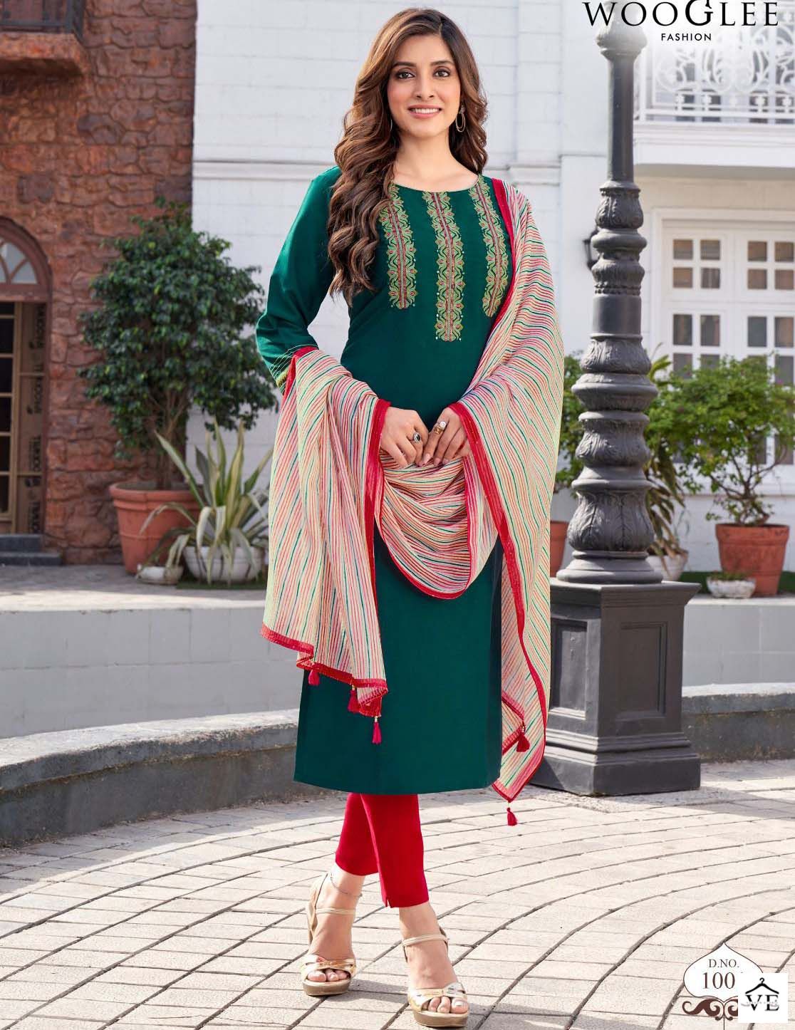 Wooglee Vaani Rayon Weaving Wholesale Readymade Salwar Suit Catalog — Wholesale Salwar Suits, MPA wholesale from Surat — view 1