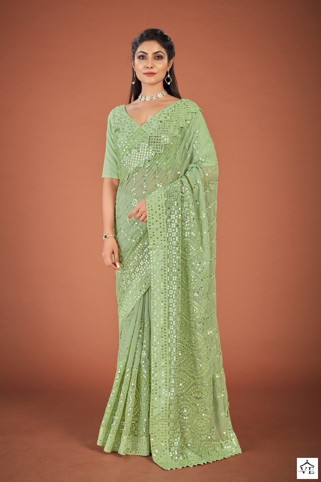 Shree Trends Vaani Georgette Wholesale Sarees Catalog — Wholesale Sarees, MPA wholesale from Surat - Gallery Image 4