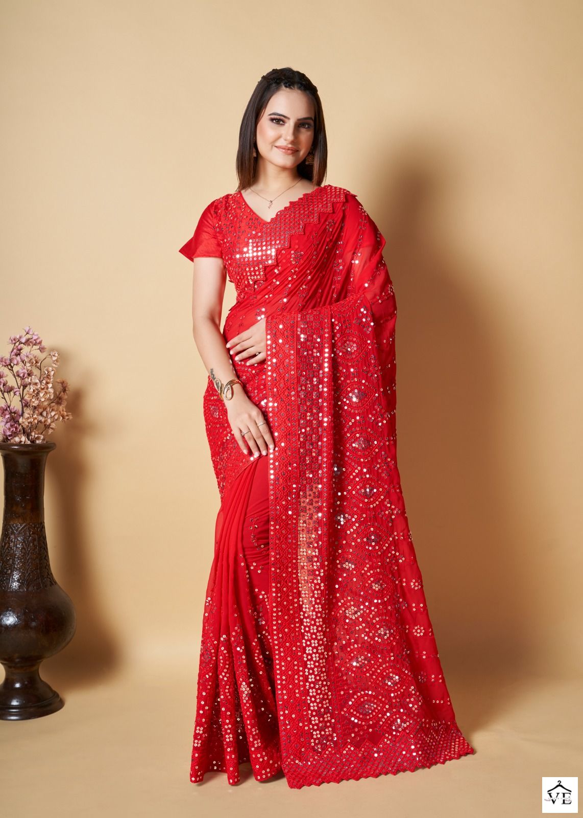 Shree Trends Vaani Georgette Wholesale Sarees Catalog — Wholesale Sarees, MPA wholesale from Surat — view 6