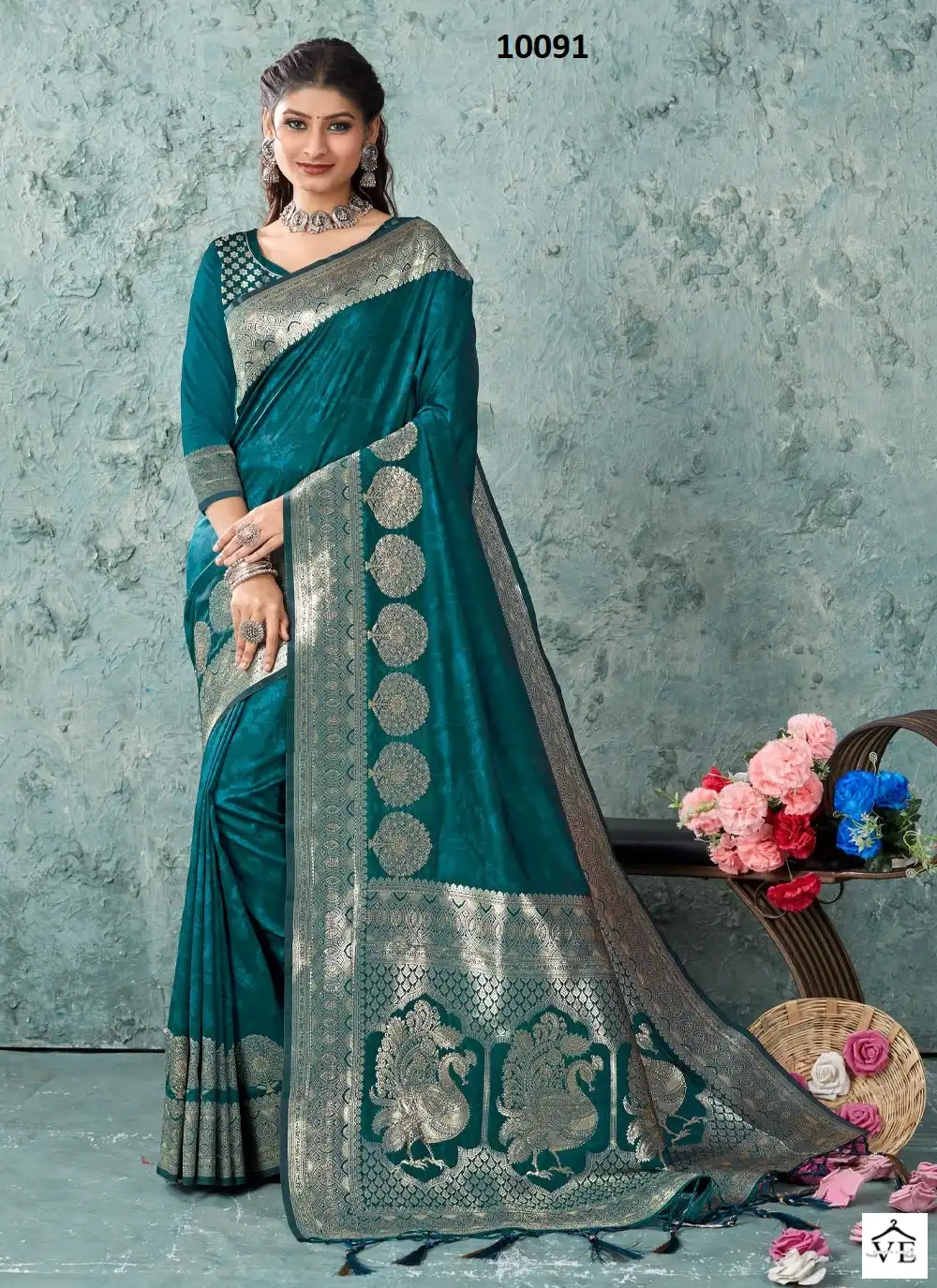 Sangam Var Vadhu Banarasi Silk Wholesale Saree Catalog — Wholesale Sarees, MPA wholesale from Surat - Gallery Image 2