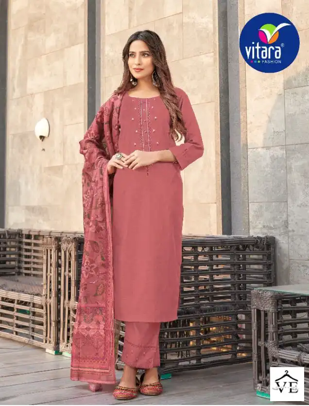 Vitara Veronica Rubby Slub Wholesale Readymade Salwar Suit Catalog — Wholesale Salwar Suits, MPA wholesale from Surat - Gallery Image 4