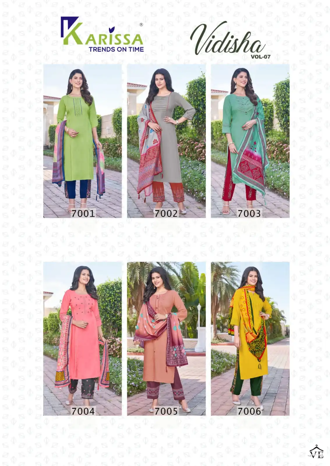 Karissa Vidisha Vol-7 Premium Liva Rayon Wholesale Readymade Suits Catalog — Wholesale Salwar Suits, Karissa wholesale from Surat — view 7