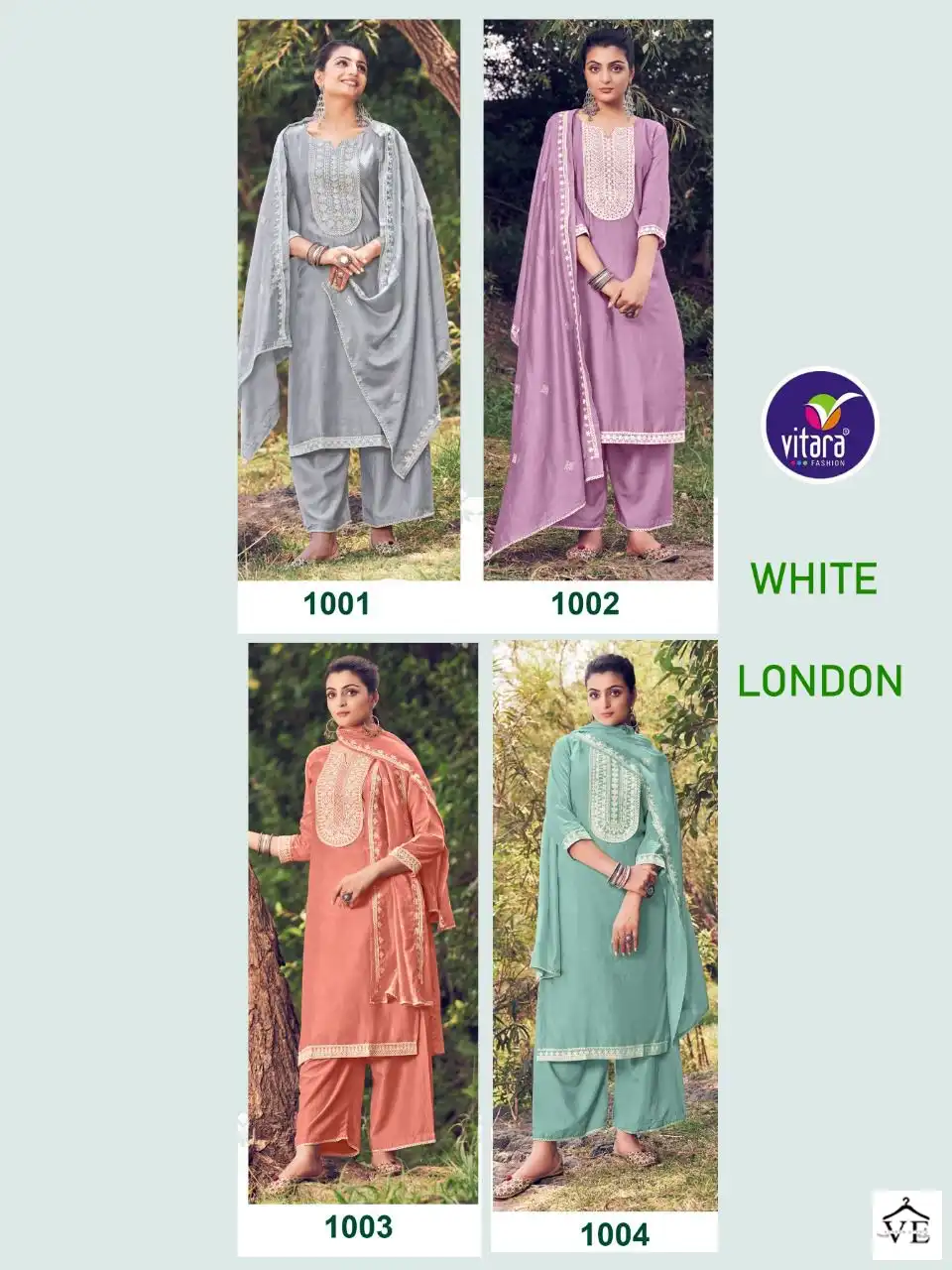Vitara White Londo Viscose Chanderi Wholesale Readymade Salwar Suit Catalog — Wholesale Salwar Suits, MPA wholesale from Surat — view 4