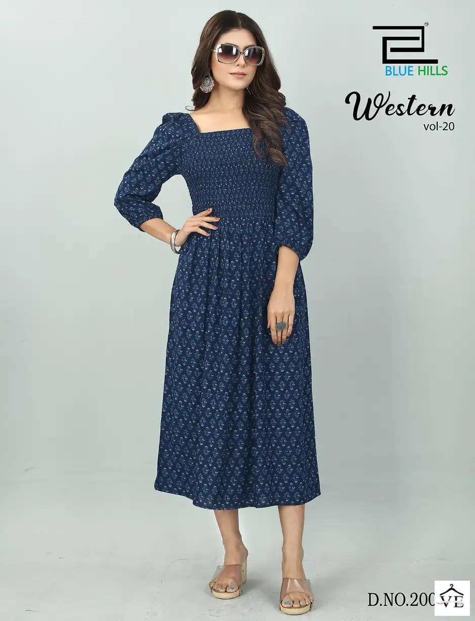 Blue Hills Western Vol 20 Rayon 14 Kg Wholesale Kurti Catalog — Wholesale Kurtis, MPA wholesale from Surat — view 1