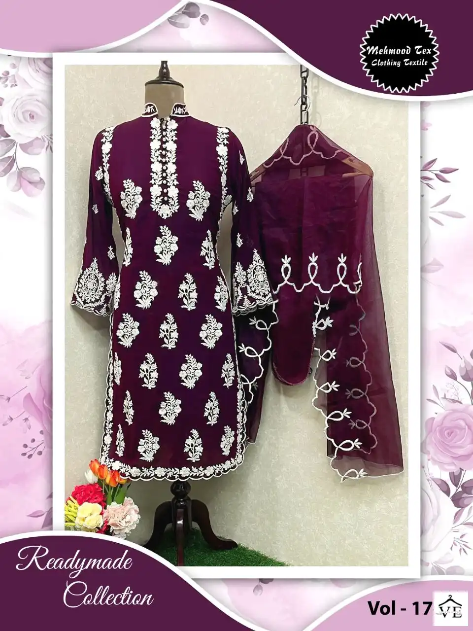 Mehmood Tex Luxury Pret Heavy Faux Georgette Wholesale Readymade Pakistani Suit Catalog — Wholesale Salwar Suits, MPA wholesale from Surat - Gallery Image 4