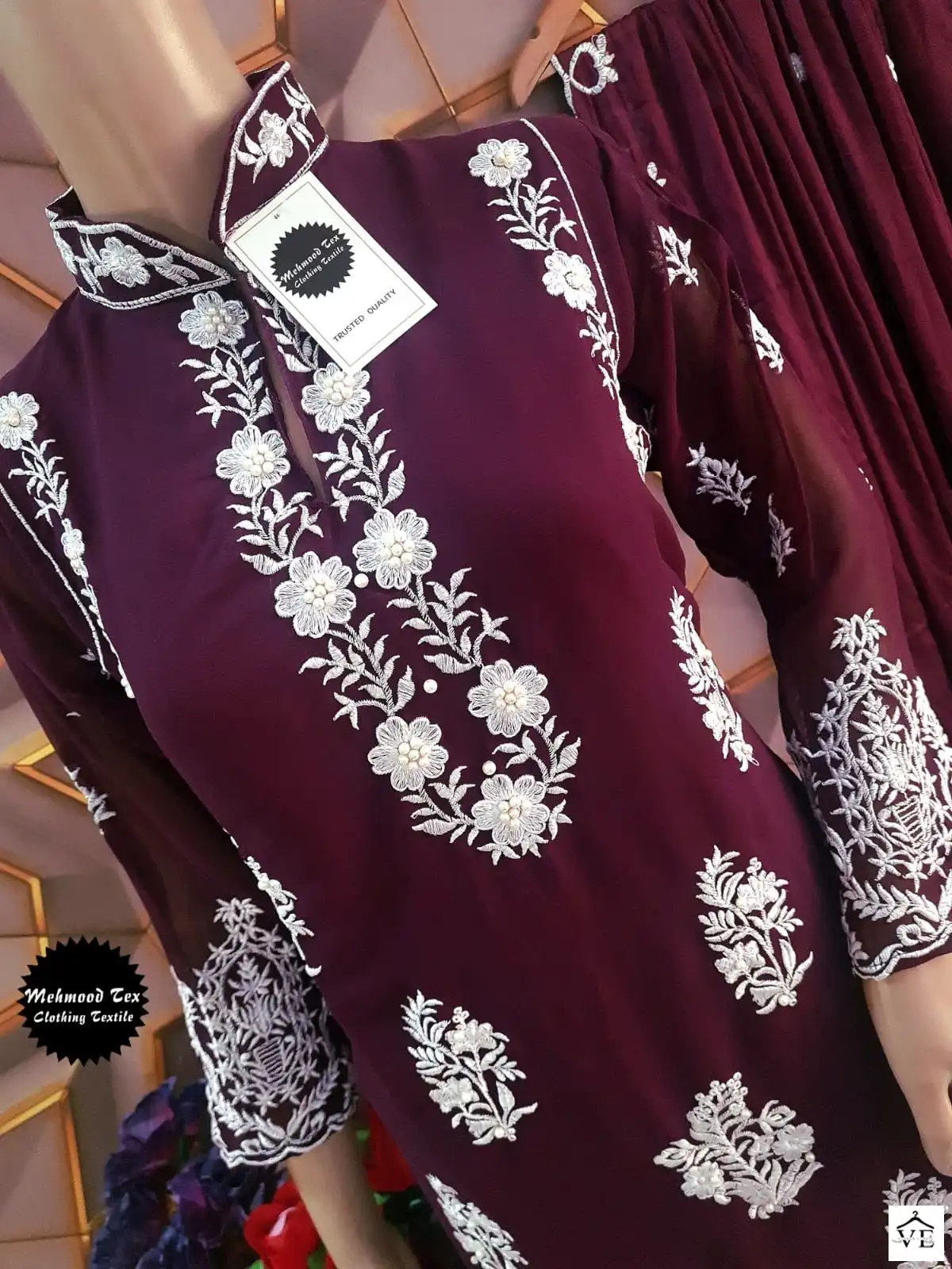 Mehmood Tex Luxury Pret Heavy Faux Georgette Wholesale Readymade Pakistani Suit Catalog — Wholesale Salwar Suits, MPA wholesale from Surat - Gallery Image 6