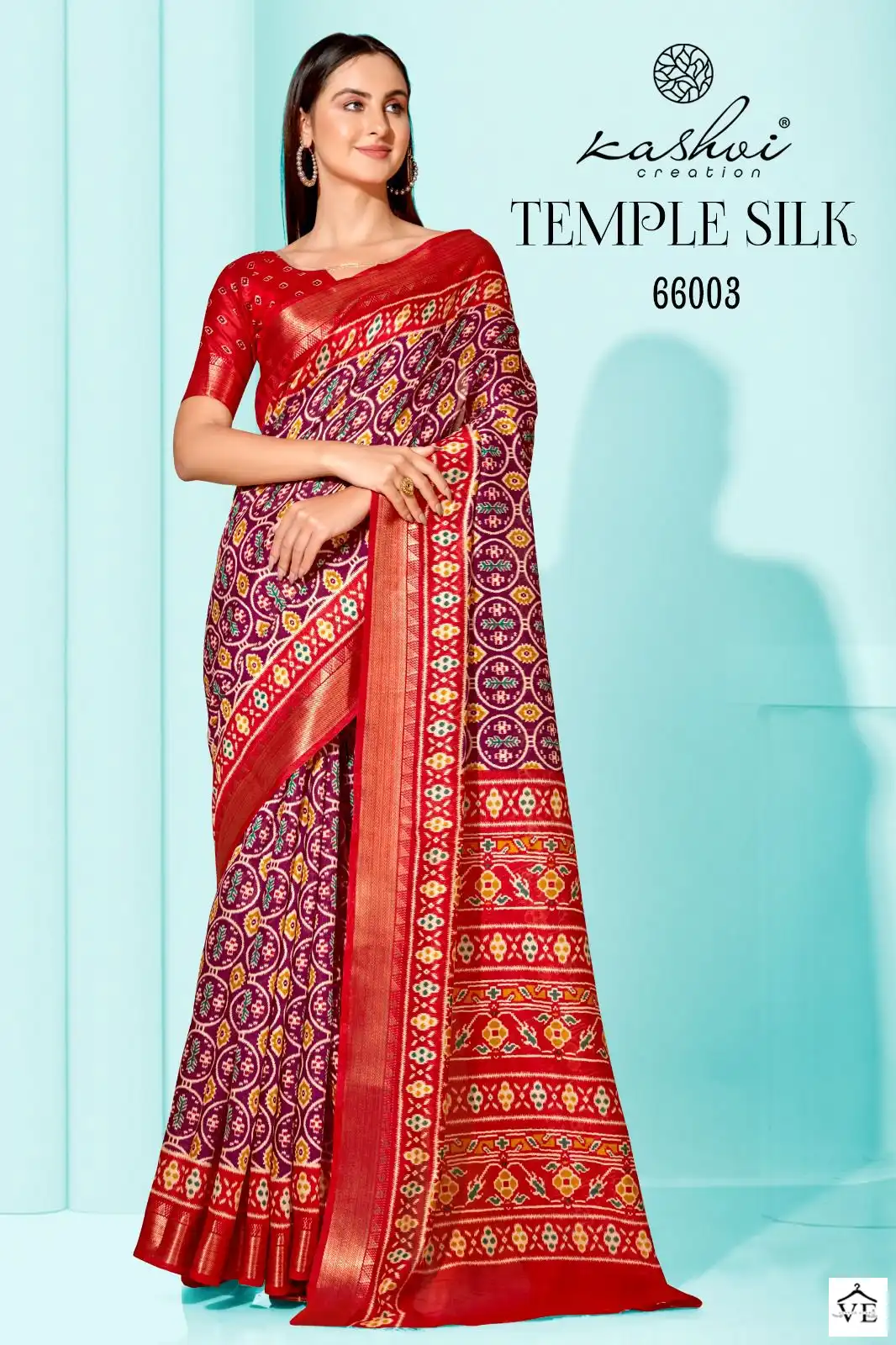 Kashvi Creation Temple Silk Cotton Silk Wholesale Sarees Catalog — Wholesale Sarees, Kashvi Creation wholesale from Surat - Gallery Image 6