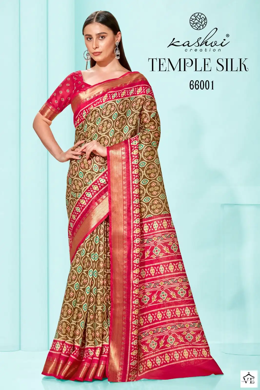 Kashvi Creation Temple Silk Cotton Silk Wholesale Sarees Catalog — Wholesale Sarees, Kashvi Creation wholesale from Surat - Gallery Image 8