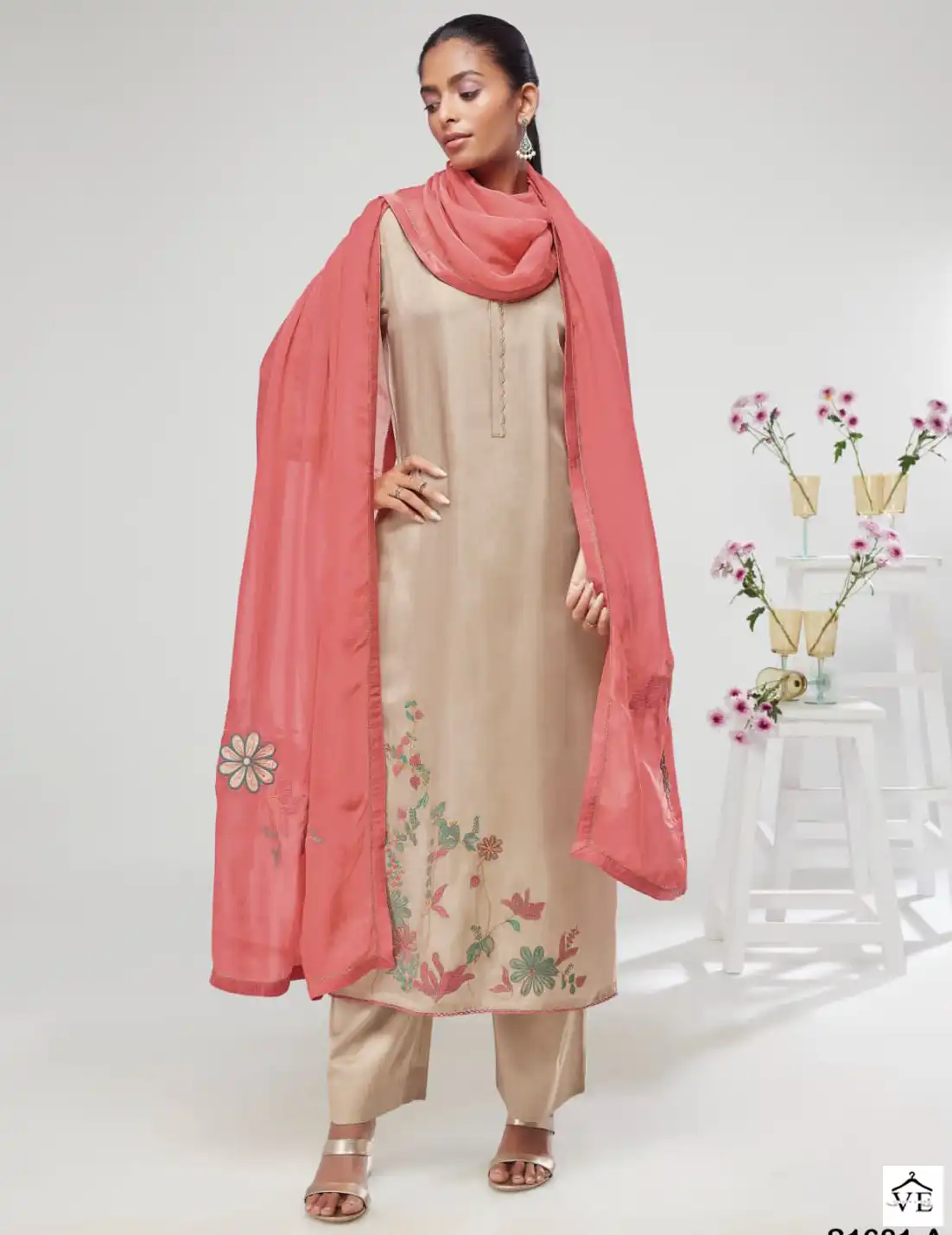Ganga Yochana 1681 Premium Bemberg Habutai Silk Wholesale Salwar Suit Catalog — Wholesale Salwar Suits, MPA wholesale from Surat — view 1