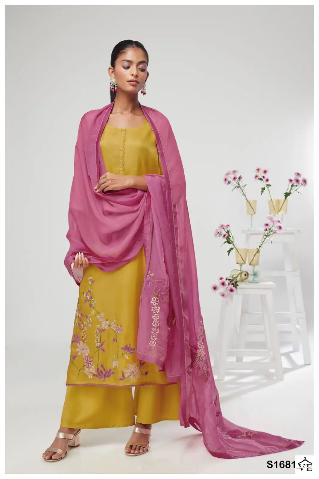 Ganga Yochana 1681 Premium Bemberg Habutai Silk Wholesale Salwar Suit Catalog — Wholesale Salwar Suits, MPA wholesale from Surat - Gallery Image 2