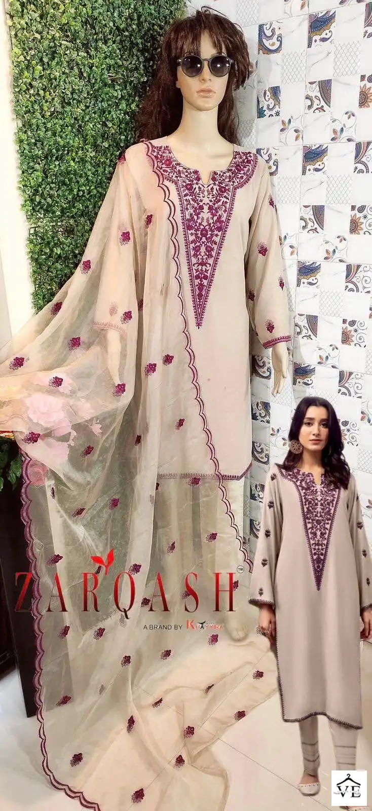 Zarqash Z 125 Faux Georgette Wholesale Pakistani Readymade Salwar Suit Catalog — Wholesale Salwar Suits, MPA wholesale from Surat — view 4