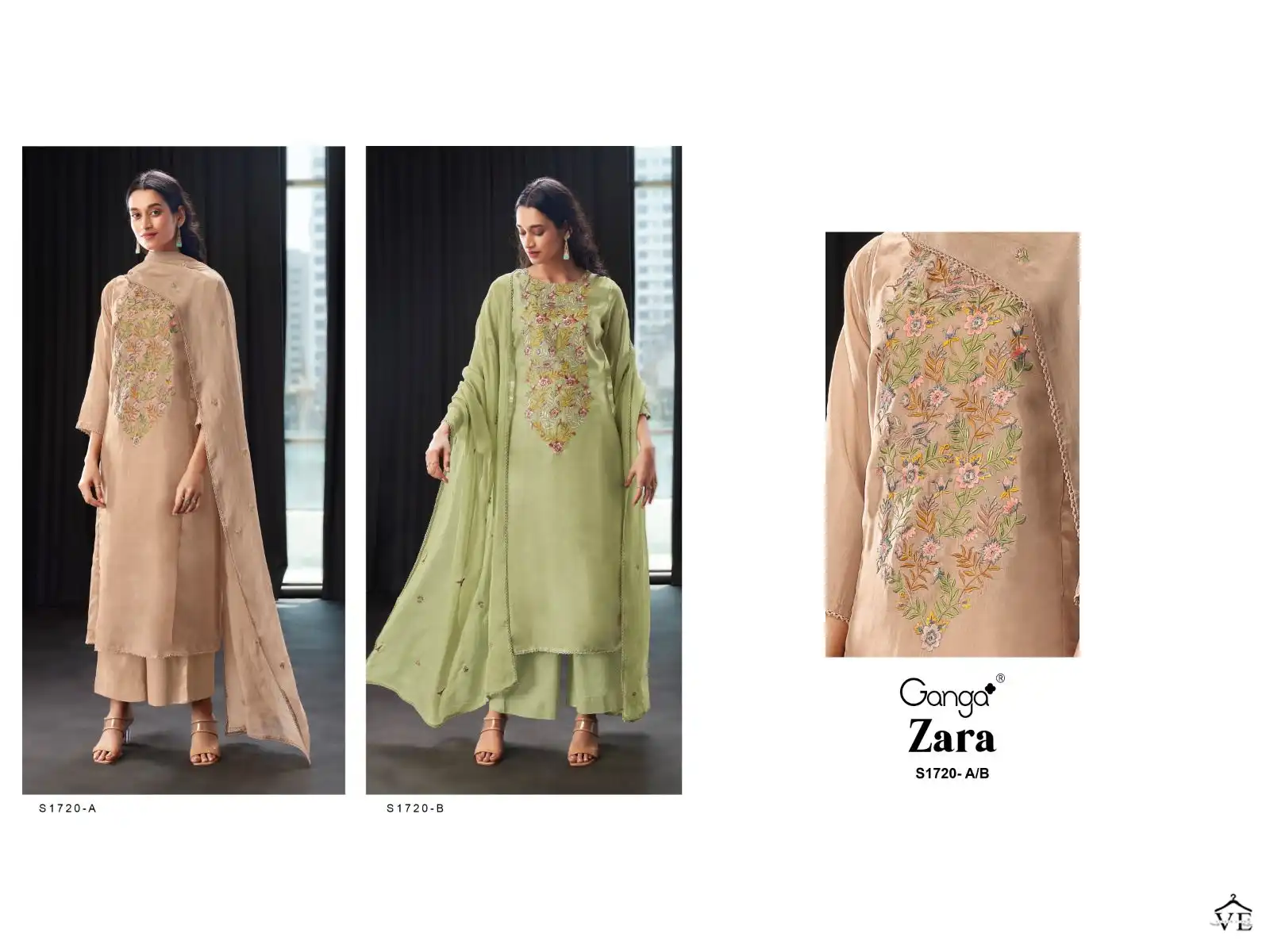 Ganga Zara 1720 Premium Bemberg Habutai Silk Wholesale Salwar Suit Catalog — Wholesale Salwar Suits, MPA wholesale from Surat — view 3