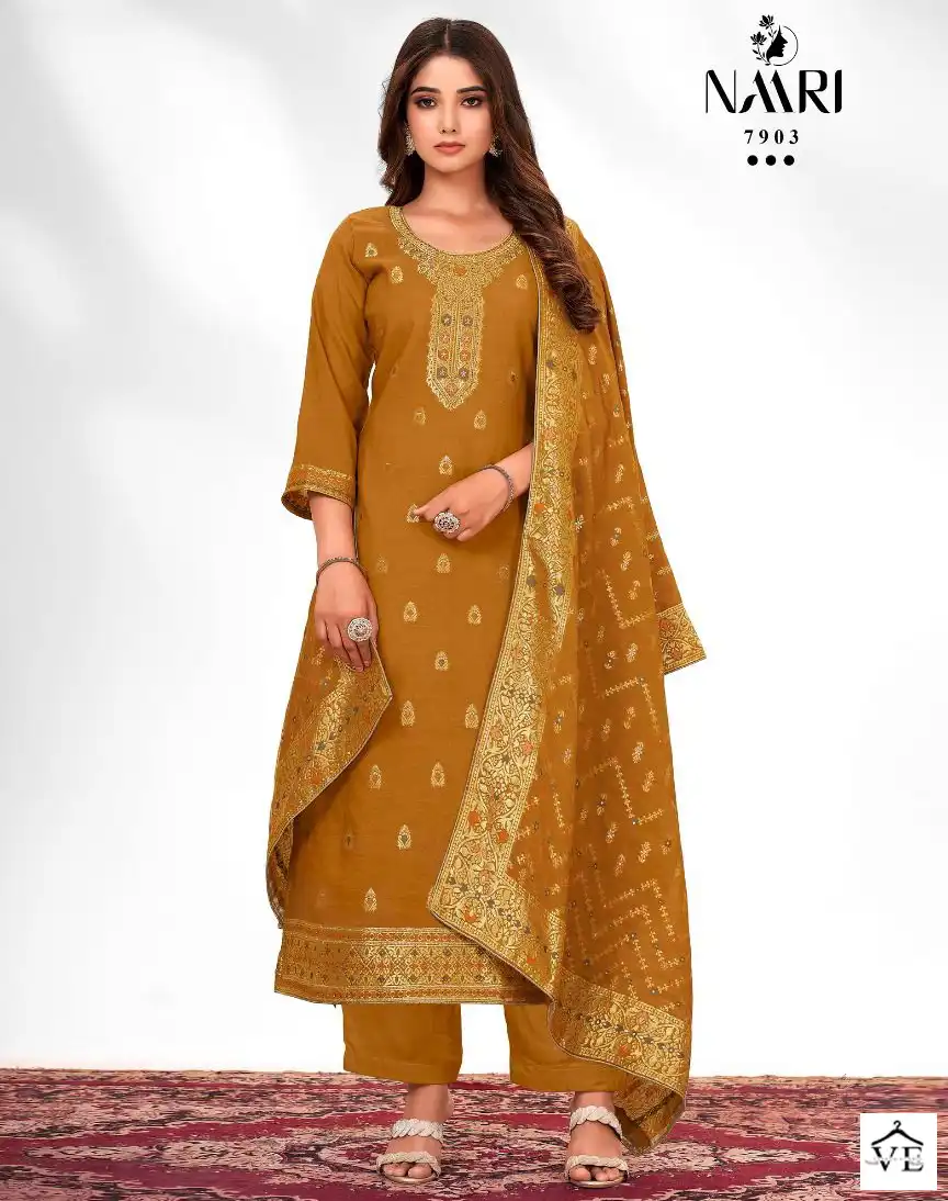 Naari Zilmil Pure Muslin Wholesale Desaignewr Salwar Suit Catalog — Wholesale Salwar Suits, MPA wholesale from Surat — view 1