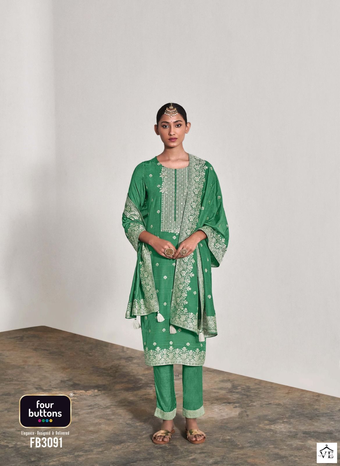 Four Buttons Zoya 2 Pure Muslin Wholesale Designer Readymade Salwar Suit Catalog — Wholesale Salwar Suits, MPA wholesale from Surat — view 2