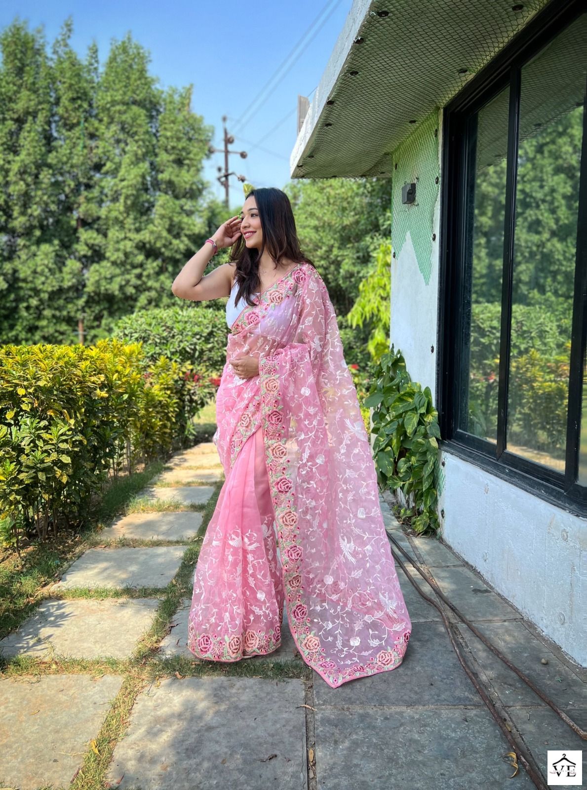 Shree Trends Zoya Organza Wholesale Designer Sarees Catalog — Wholesale Sarees, MPA wholesale from Surat - Gallery Image 3