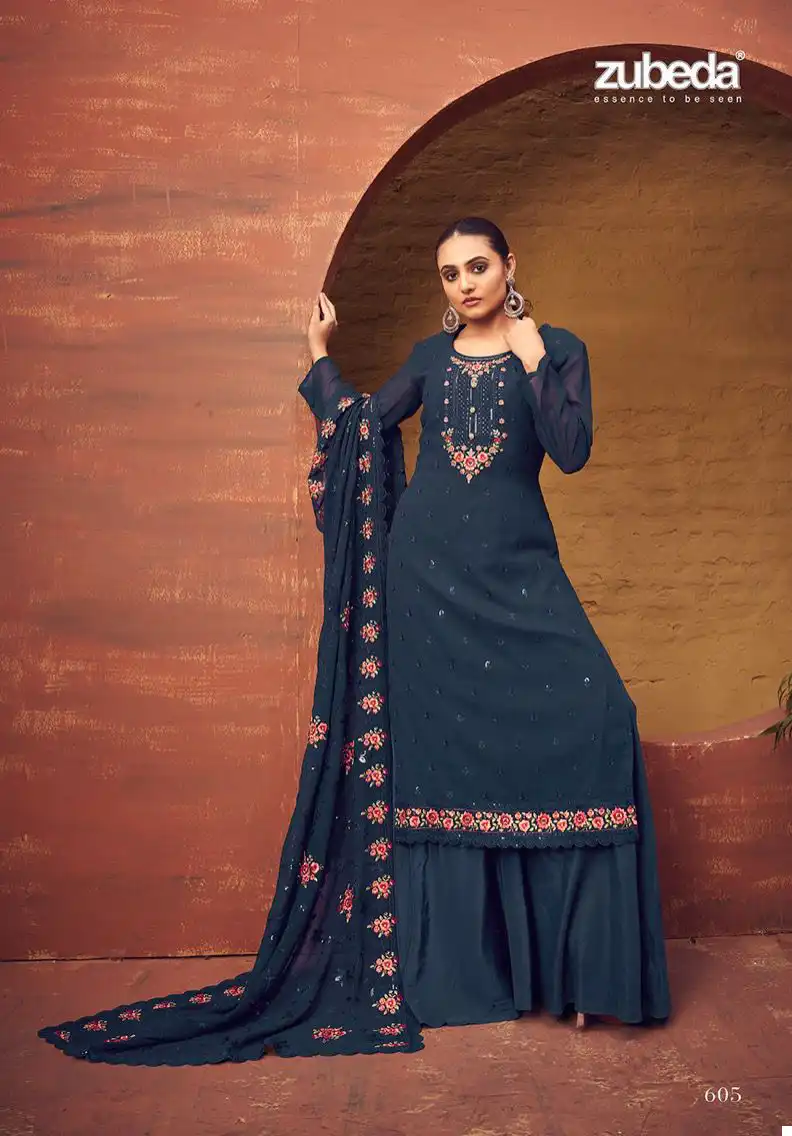 Zubeda Rangun Heavy Georgette Wholesale Designer Salwar Suit Catalog — Wholesale Salwar Suits, MPA wholesale from Surat - Gallery Image 6