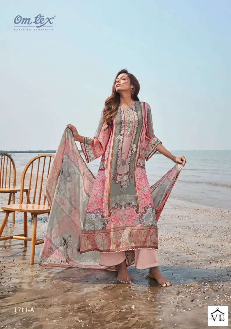 Omtex Zuni Pure Mulsin Wholesale Salwar Suit Catalog — Wholesale Salwar Suits, MPA wholesale from Surat - Gallery Image 5