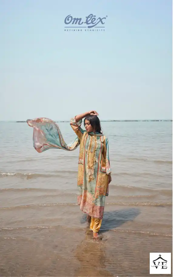 Omtex Zuni Pure Mulsin Wholesale Salwar Suit Catalog — Wholesale Salwar Suits, MPA wholesale from Surat - Gallery Image 3