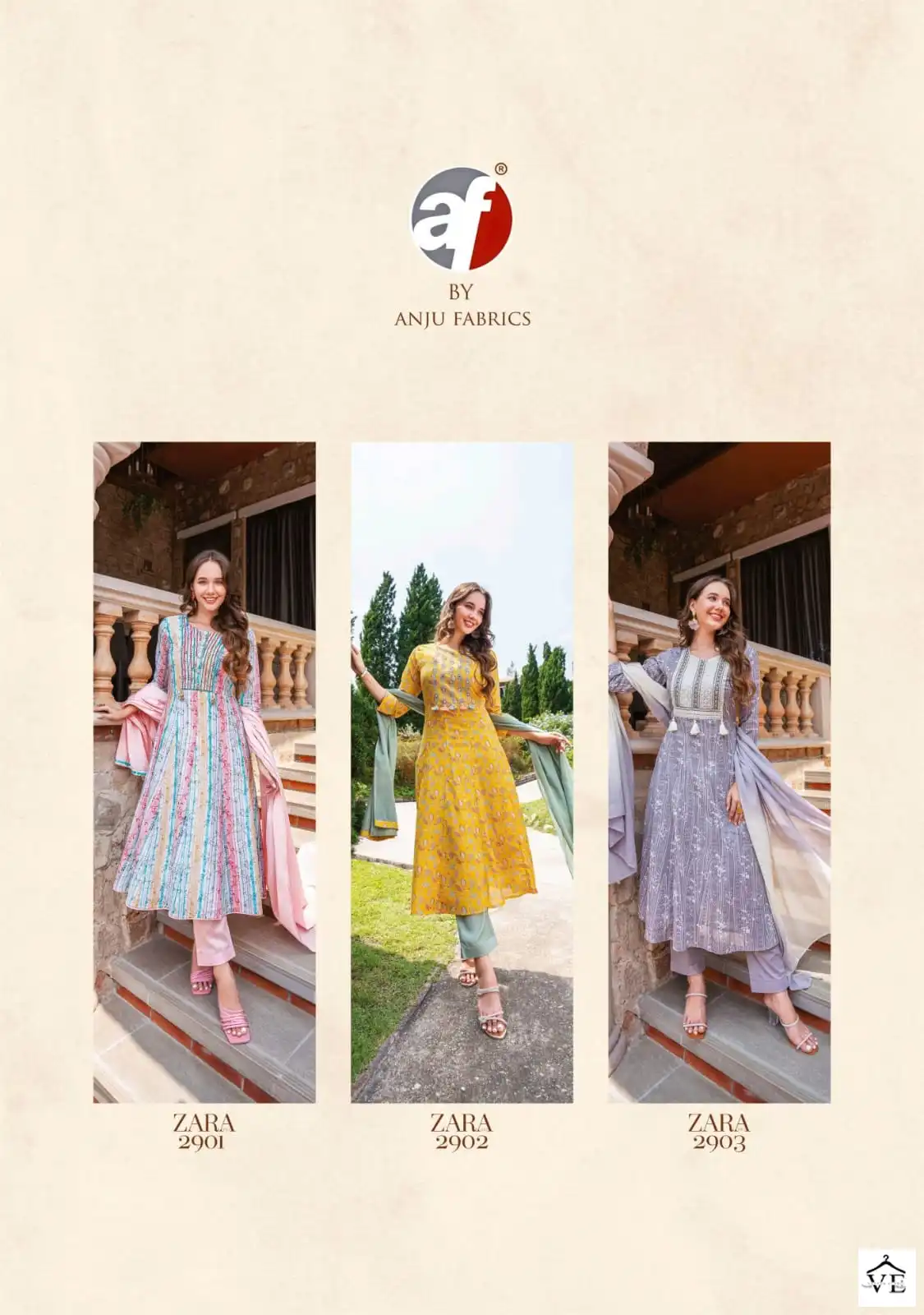 Anju Fabrics Zara Vol 3 Pure Cotton Wholesale Readymade Suits Catalog — Wholesale Salwar Suits, MPA wholesale from Surat - Gallery Image 7