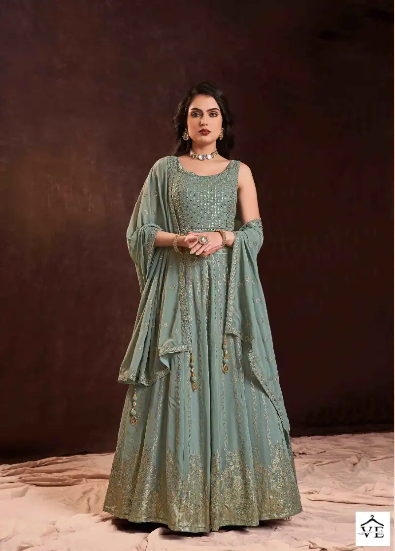 Arya Zoya Vol 3 Georgette Wholesale Readymade Gown With Dupatta Catalog — Wholesale Salwar Suits, MPA wholesale from Surat - Gallery Image 6