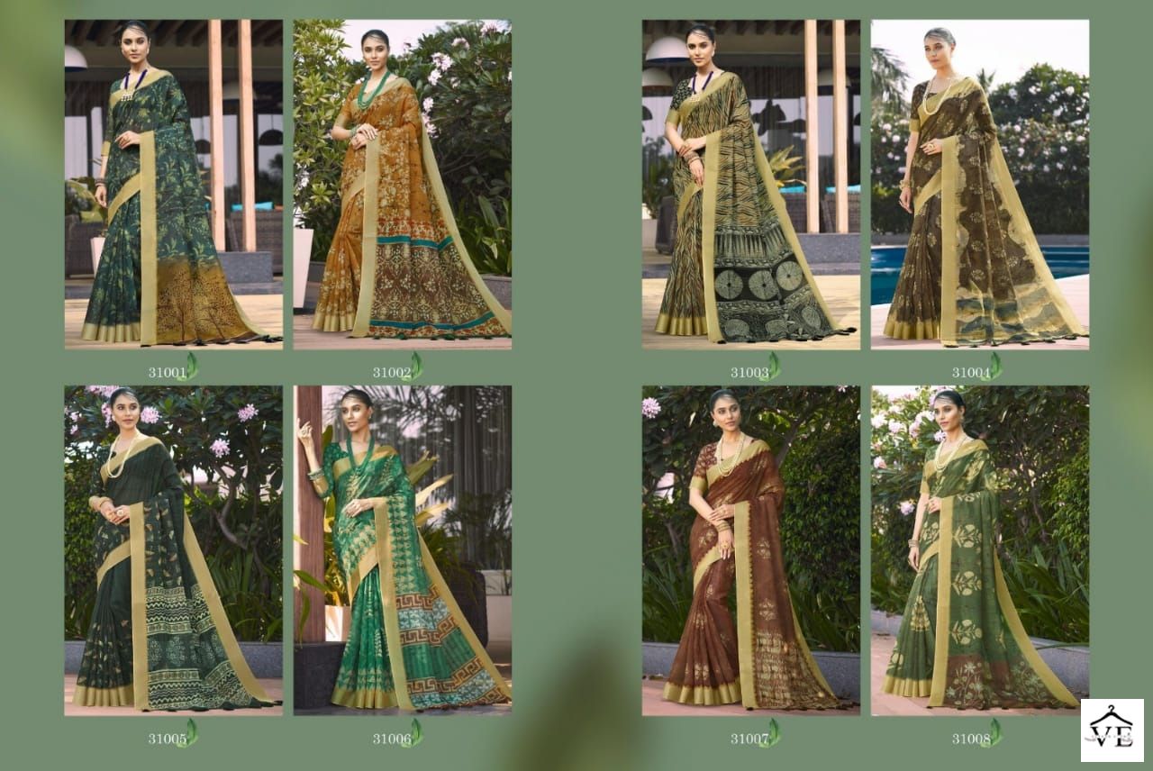 Joh Rivaaj Jarin Vol 310 Linen Wholesale Sarees Catalog — Wholesale Sarees, MPA wholesale from Surat — view 8