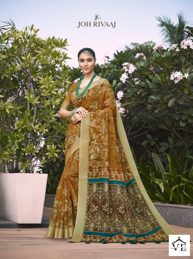 Joh Rivaaj Jarin Vol 310 Linen Wholesale Sarees Catalog — Wholesale Sarees, MPA wholesale from Surat — view 6