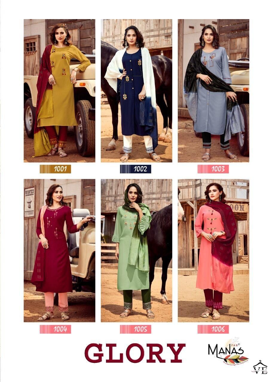 Manas Glory Rayon 14 Wholesale Readymade Salwar Suit Catalog — Wholesale Salwar Suits, MPA wholesale from Surat — view 7