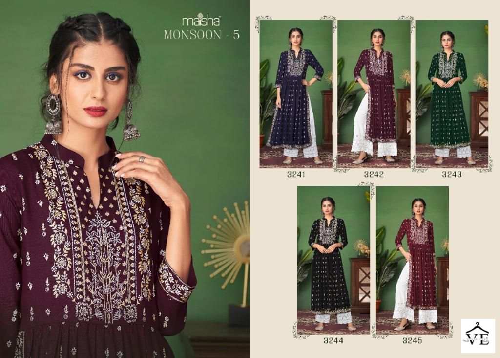 Maskeen Monsoon Vol 5 Heavy Pure Rayon Wholesale Kurti With Pant Catalog — Wholesale Kurtis, MPA wholesale from Surat — view 6