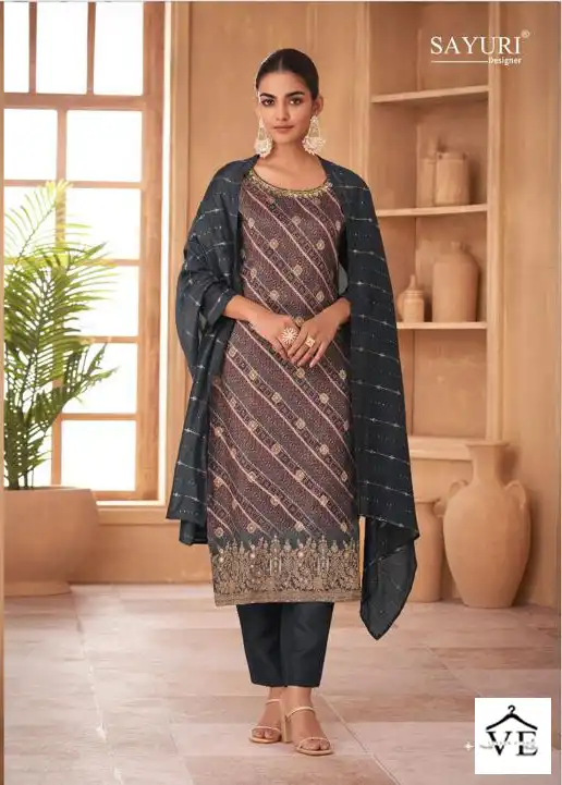 Sayuri Designer Rose Russian Silk Wholesale Readymade Salwar Suit Catalog — Wholesale Salwar Suits, Sayuri Designer wholesale from Surat — view 3