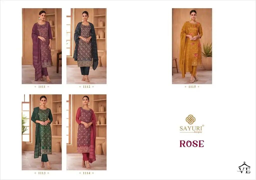 Sayuri Designer Rose Russian Silk Wholesale Readymade Salwar Suit Catalog — Wholesale Salwar Suits, Sayuri Designer wholesale from Surat — view 6