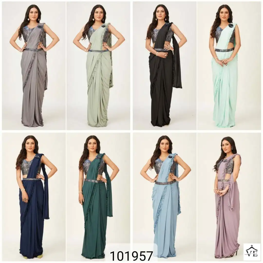 Amoha Dno 101957 Imported Wholesale Ready To Wear Saree Catalog — Wholesale Sarees, MPA wholesale from Surat — view 7