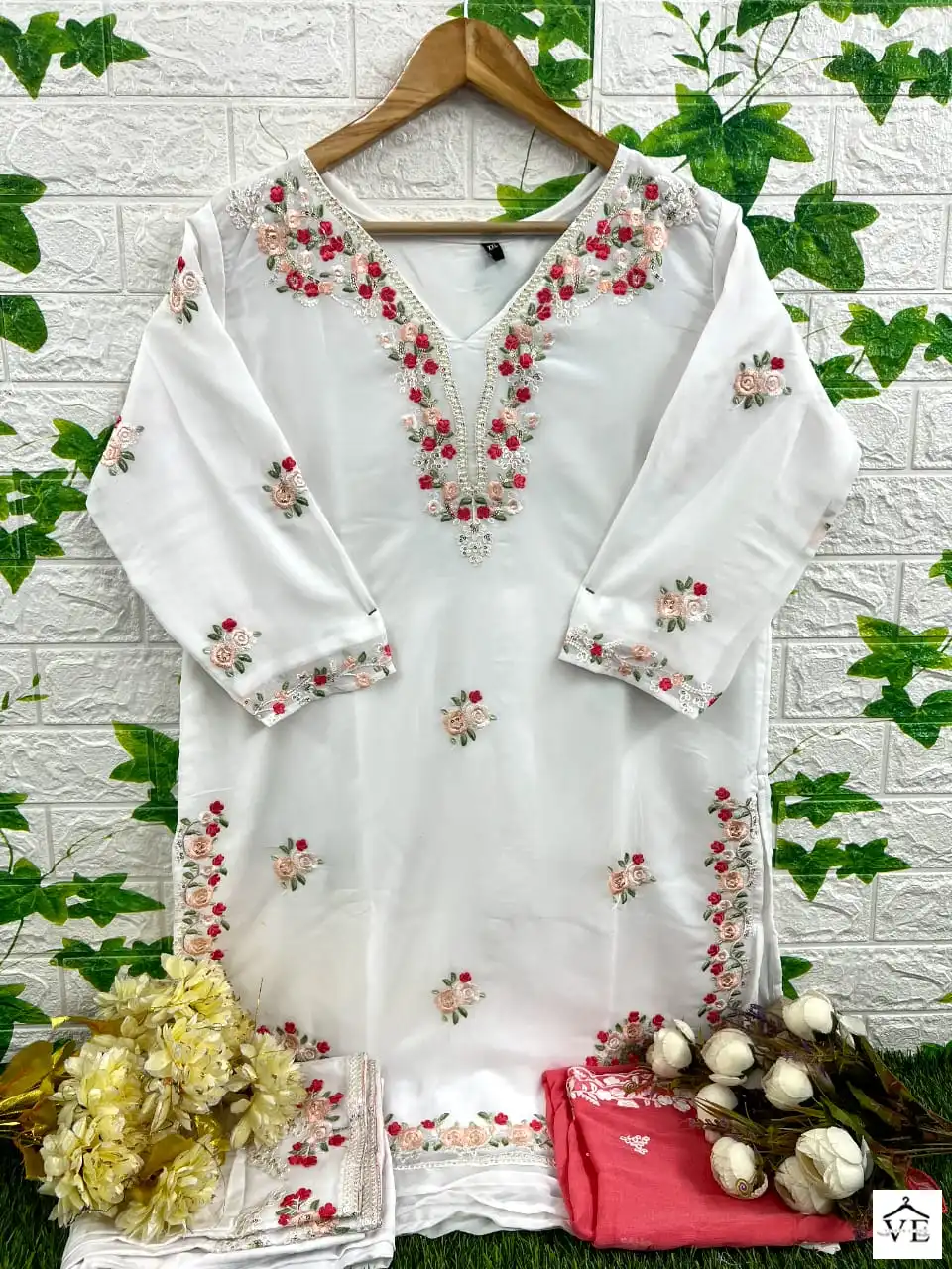 Dinsaa 194 Faux Georgette Wholesale Pakistani Readymade Salwar Suit Catalog — Wholesale Salwar Suits, MPA wholesale from Surat - Gallery Image 6